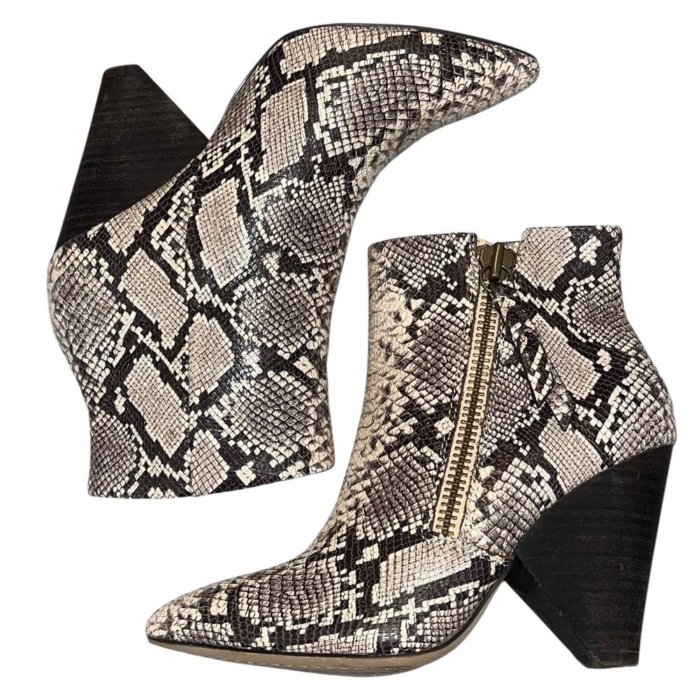 Splendid Neva Python Chunky Heeled Booties - Size… - image 6